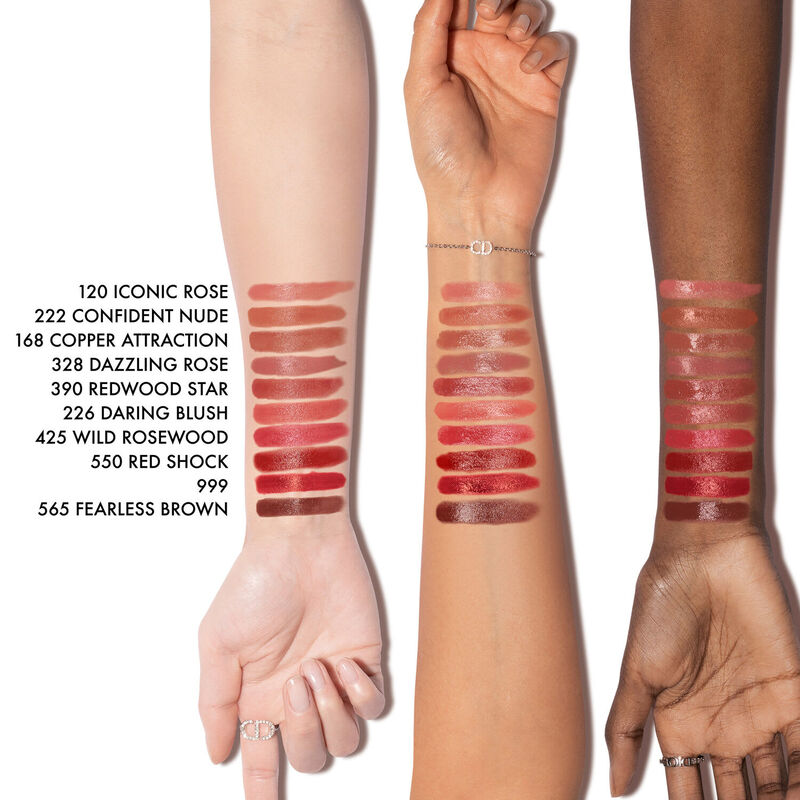 dior rouge on stage ultra longwear lipstick with a shine finish