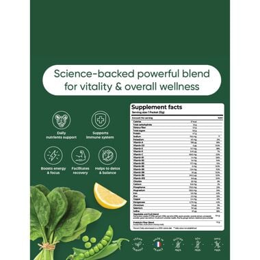 Daily Greens Drink Mix Lemon Flavor - x15 Sachets faces daily greens drink mix lemon flavor x15 sachets