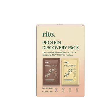 Plant Protein Discovery Box (3 Sachets Vanilla, 3 Sachets Choco) faces plant protein discovery box 3 sachets vanilla 3 sachets choco