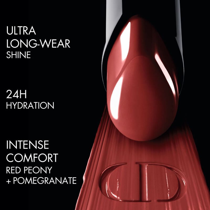 dior rouge on stage ultra longwear lipstick with a shine finish
