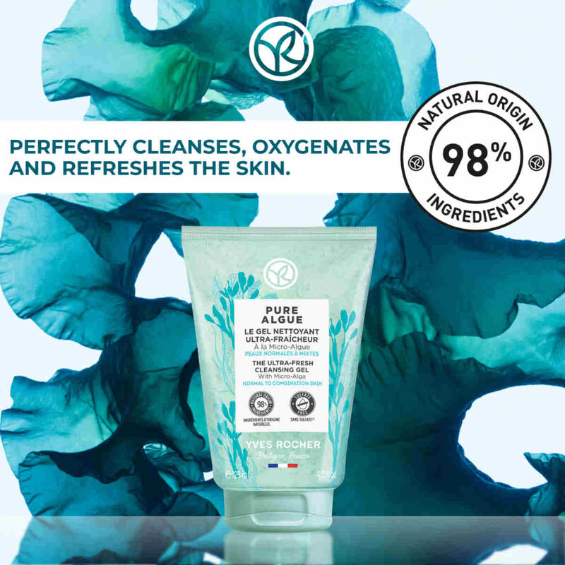 yves rocher pure algue the ultrafresh cleansing gel 125ml