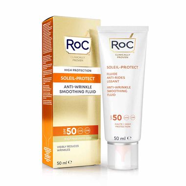 faces soleil protect anti wrinkle smoothing fluid spf 50 50ml