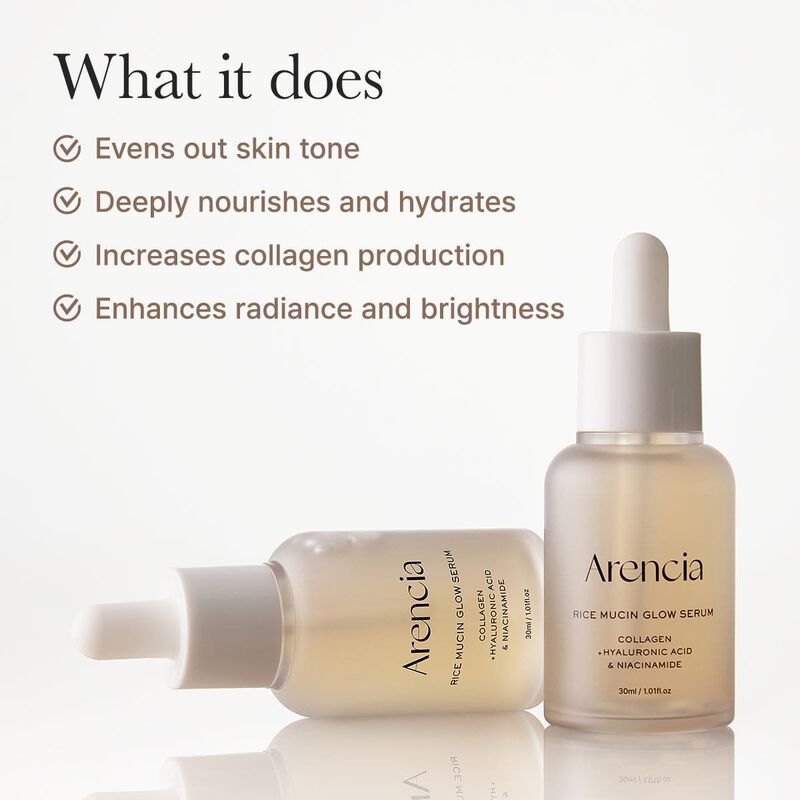 arencia rice mucin glow serum