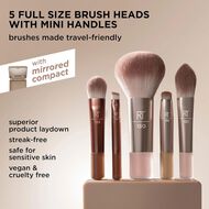 New Nudes 2.0 On-The-Glow Mini Brush Kit + Mirrored Compact, 6 Piece Set faces new nudes 2 0 on the glow mini brush kit mirrored compact 6 piece set