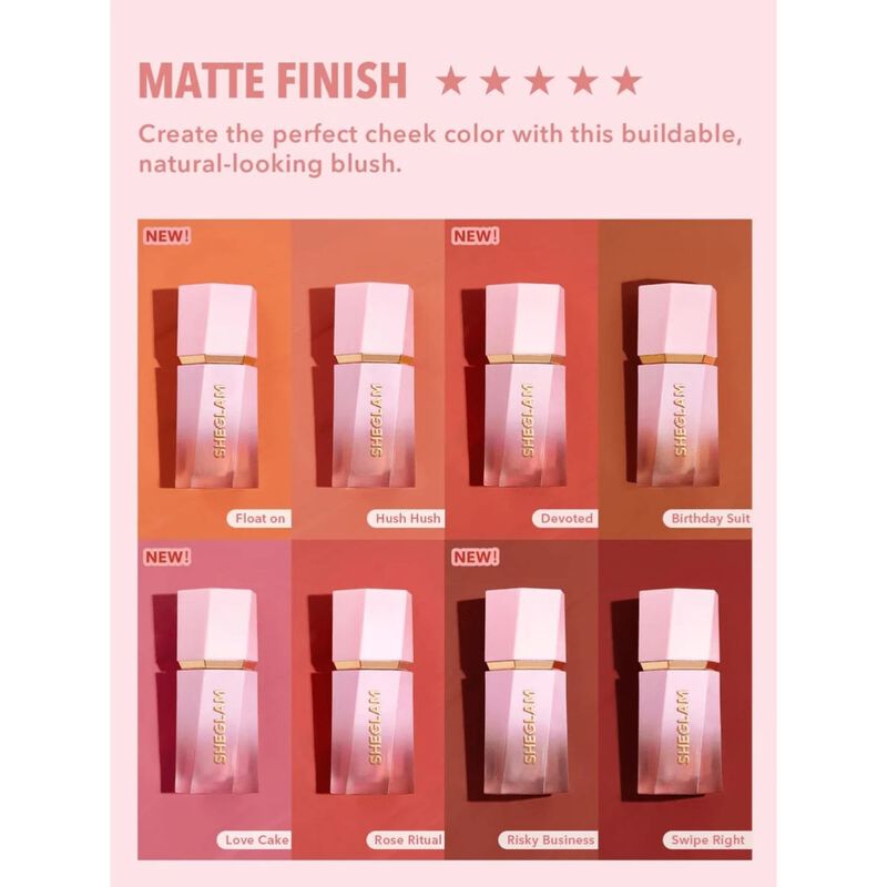 sheglam sheglam color bloom liquid blush risky business 5.2 ml