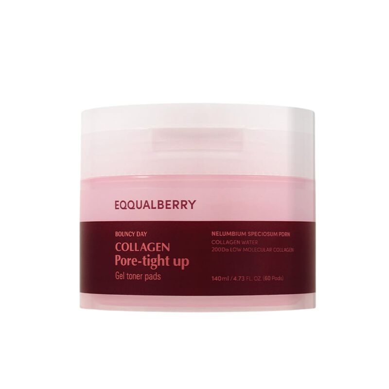 eqqualberry collagen poretight up gel toner pads