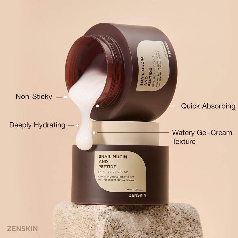 zenskin snail mucin and peptide skin revive cream