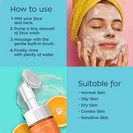 faces vitamin c foaming face wash with silicone cleanser brush