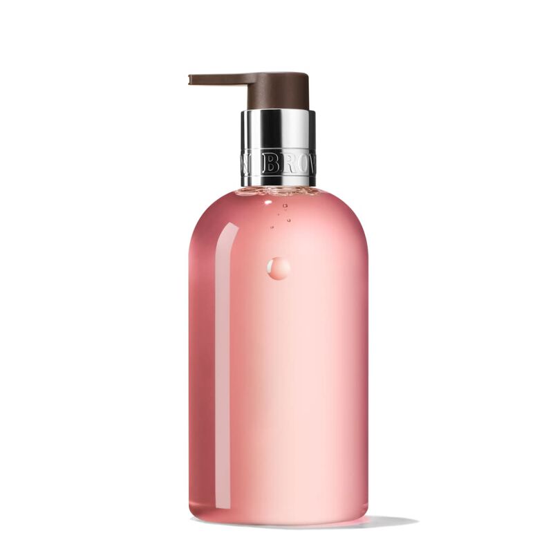 molton brown delicious rhubarb & rose fine liquid hand wash