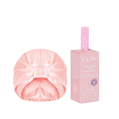 faces pink satin bonnet
