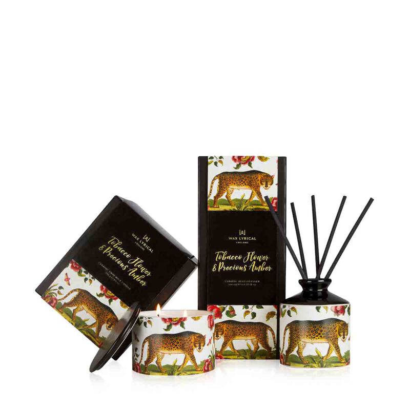 wax lyrical street mythology large tobacco flower and amber wax fill candle