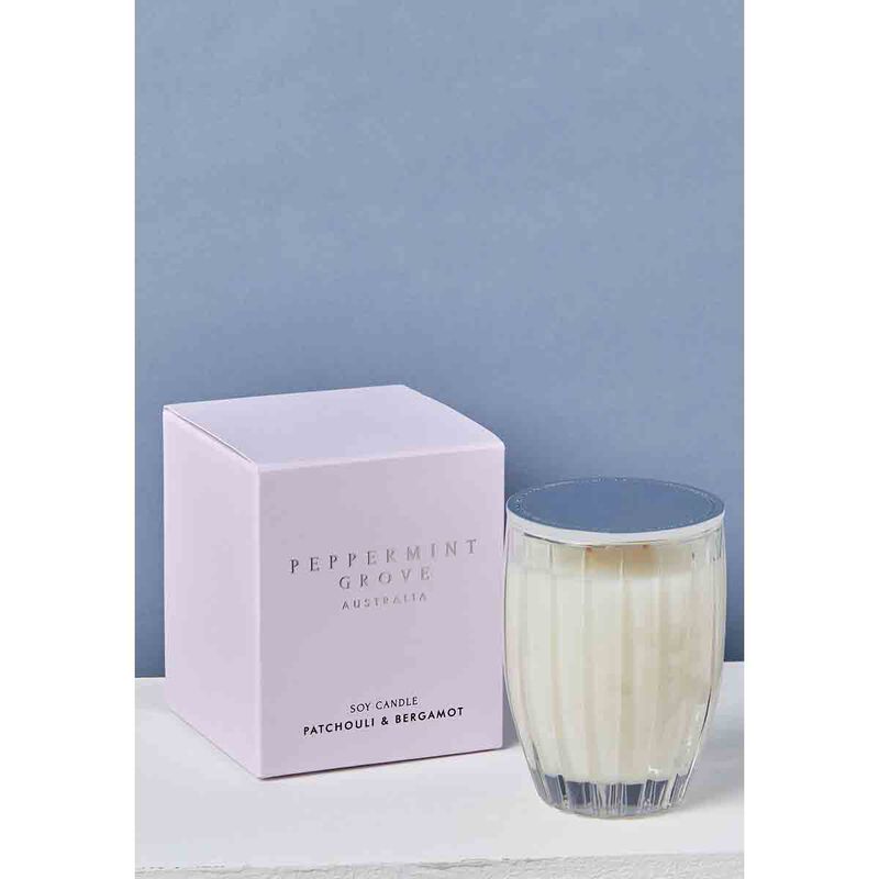 peppermint grove patchouli & bergamot candle 350g