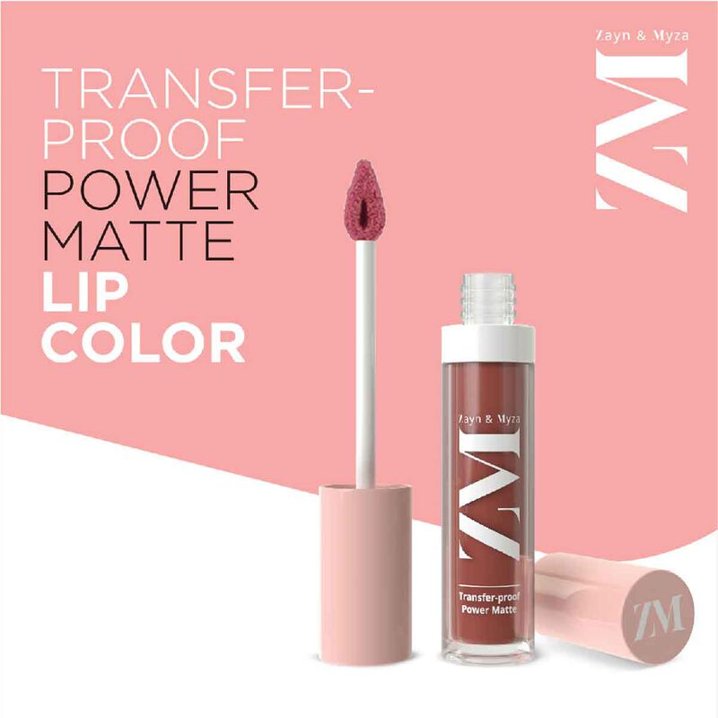zayn and mayza transferproof power matte finish lip colour