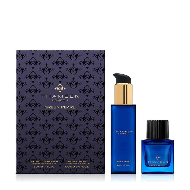 thameen green pearl body lotion gift set