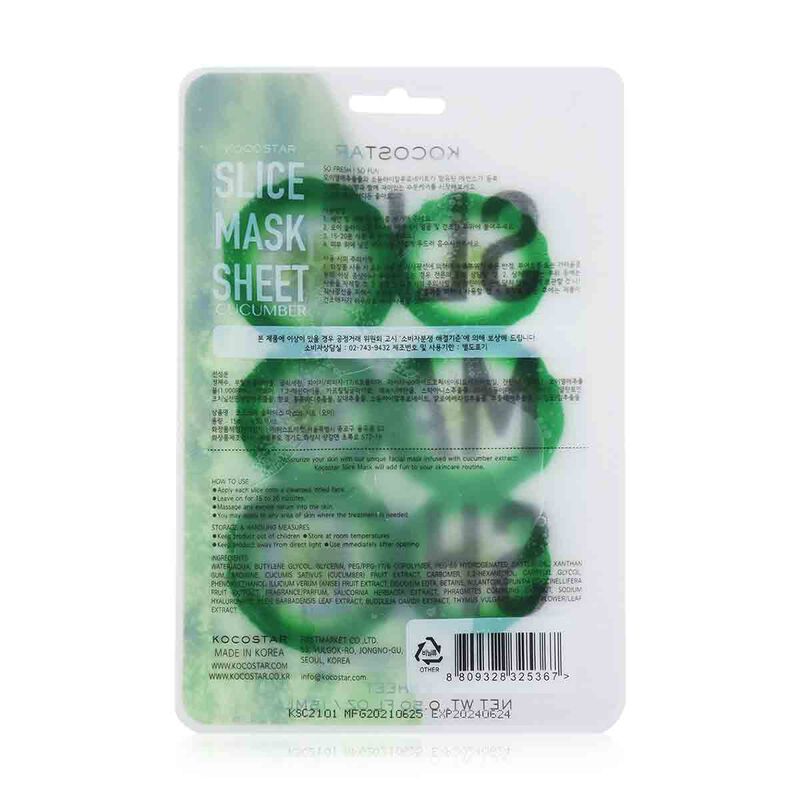 kocostar cucumber slice mask sheet 6 patches