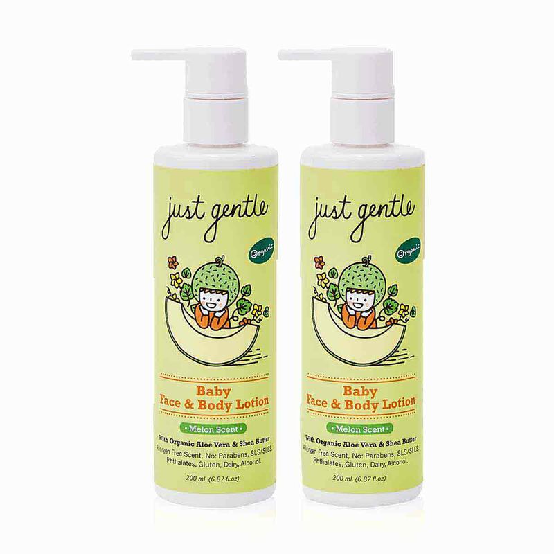 just gentle baby face & body lotion melon twin pack