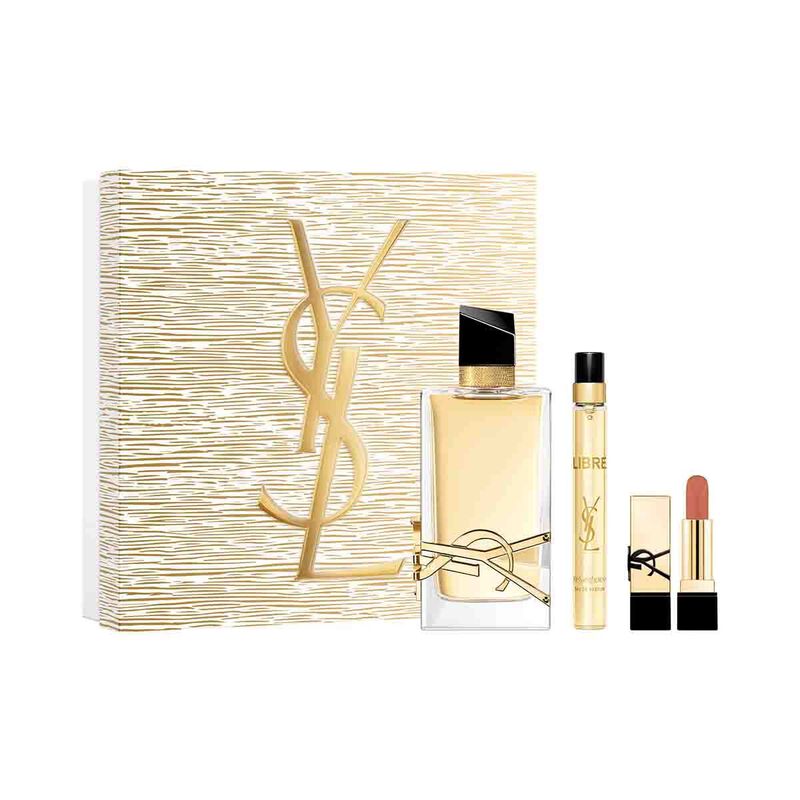 yves saint laurent libre gold set + mini rouge pur couture nude muse
