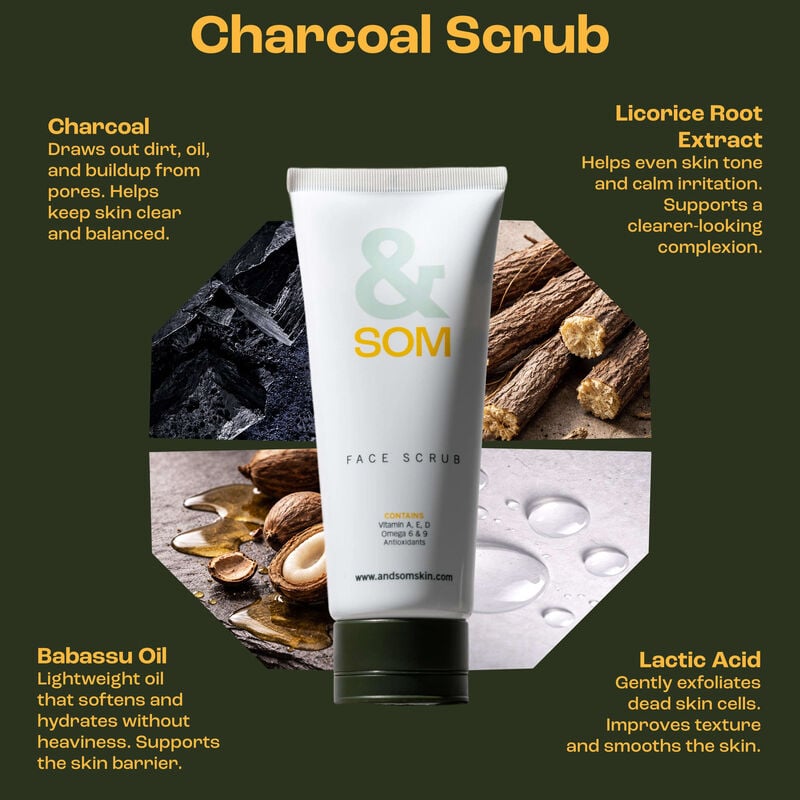&som skin charcoal face scrub