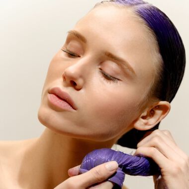 faces blonde  white   grey beautifying hair care mask