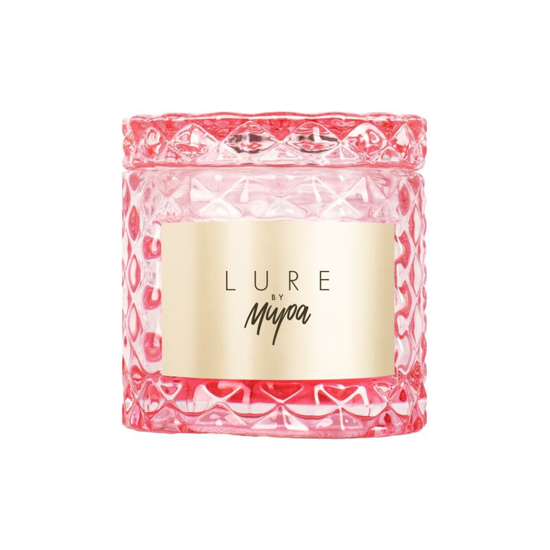 tonka aroma candlelure by mira glass light pink