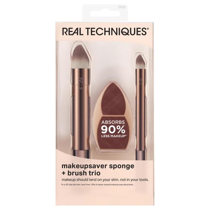 real techniques makeupsaver sponge + brush trio