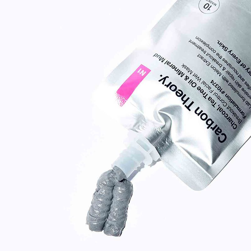 carbon theory breakout control facial wet mask  charcoal tea tree oil & mineral mud 50ml