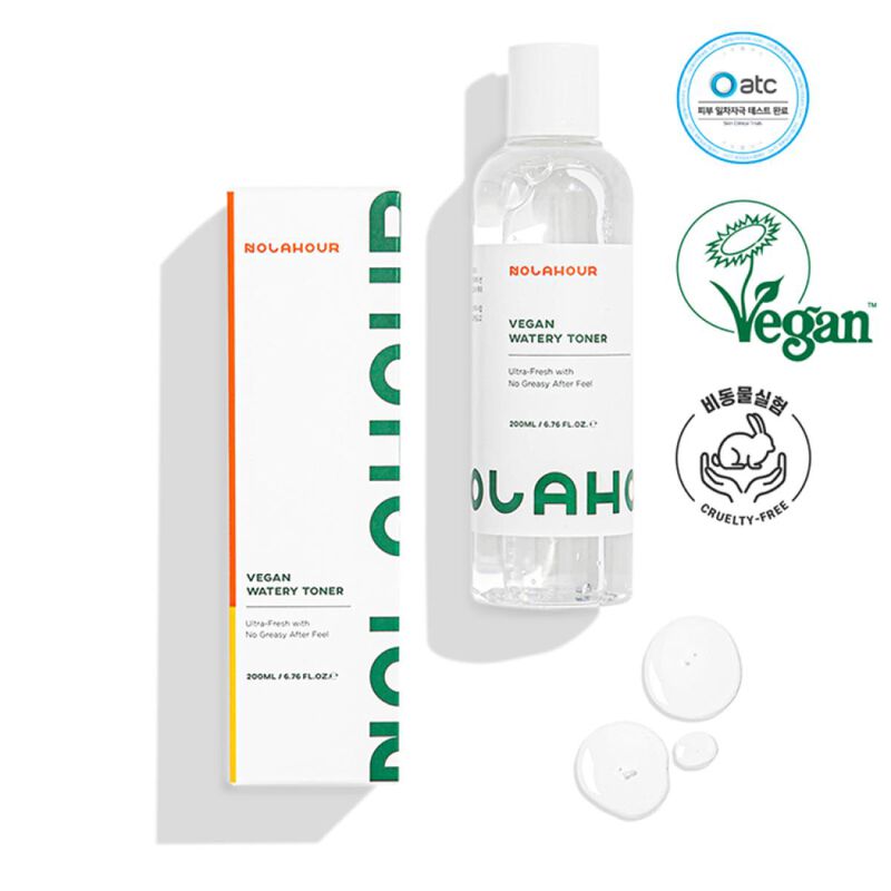 nolahour vegan watery toner hydrating & soothing for oily & sensitive skin