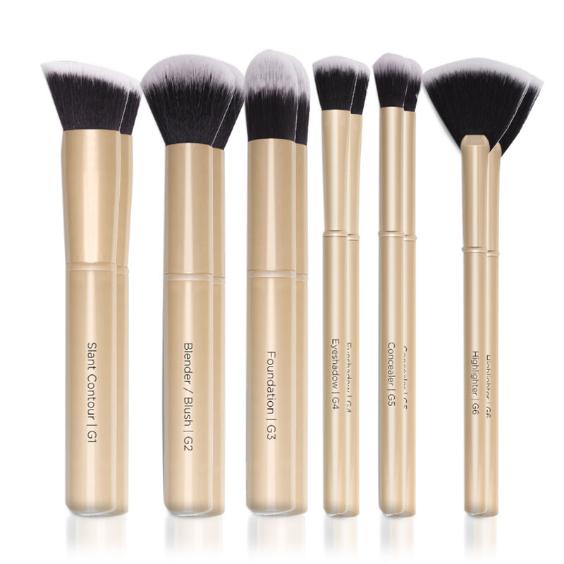 glossy make up gold brush set