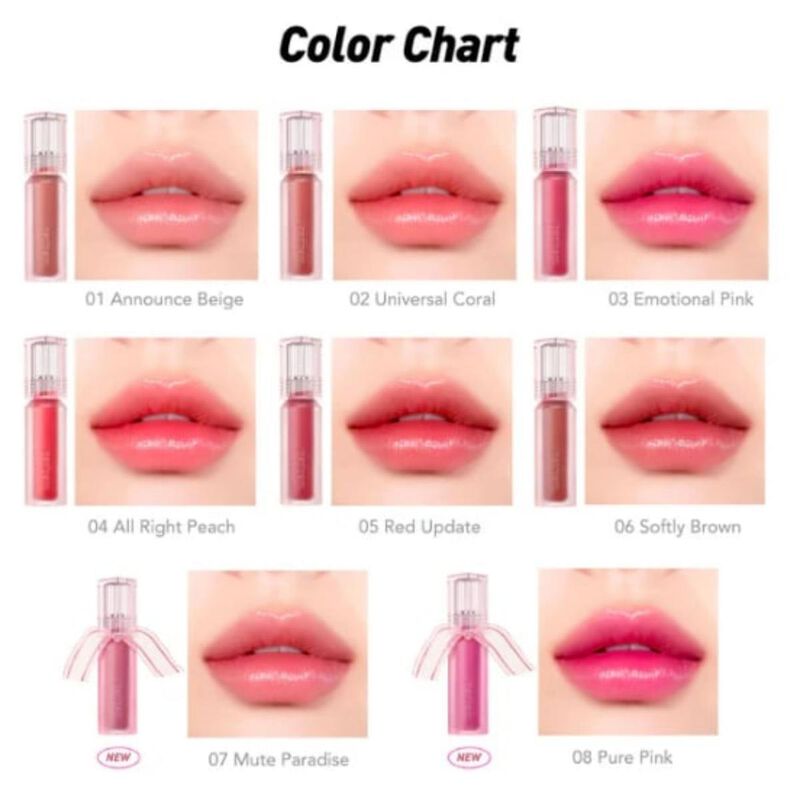 peripera water bare tint 08 pure pink (peritage)