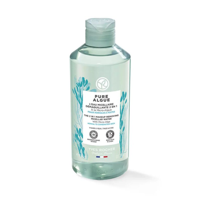 yves rocher pure algue the 2 in 1 makeup removing micellar water 400ml