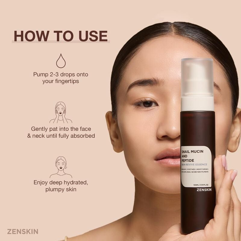 zenskin snail mucin and peptide skin revive essence