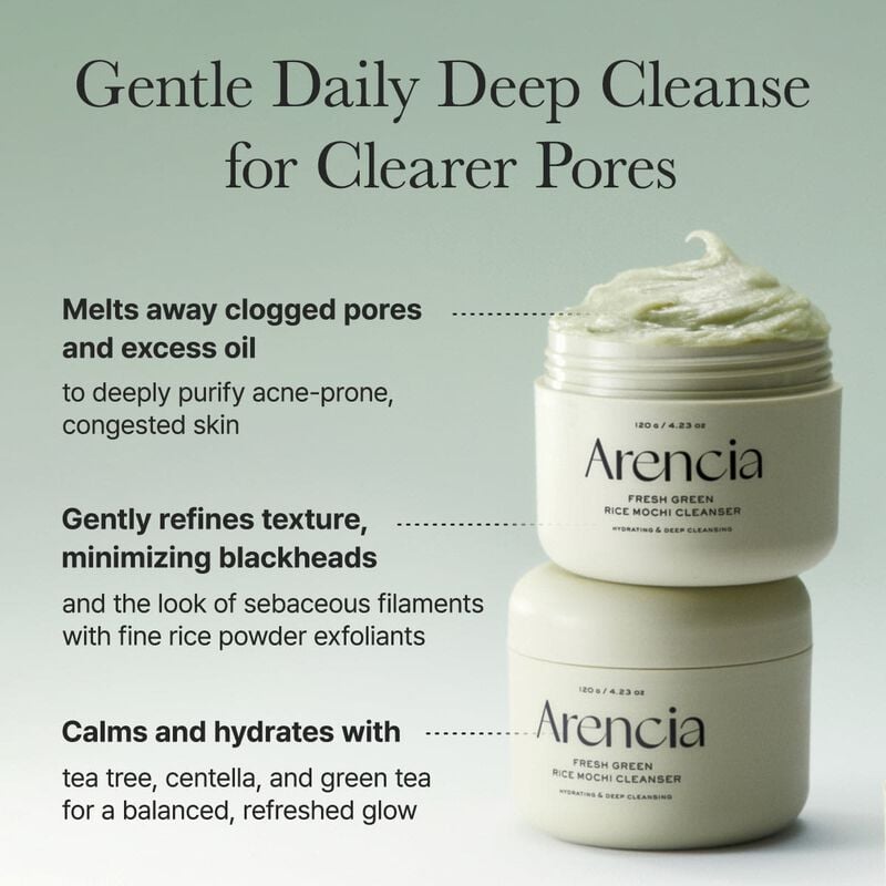 arencia fresh green rice mochi cleanser