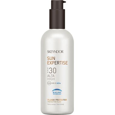 faces sun expertise protective fluid for body blue light tech  spf30