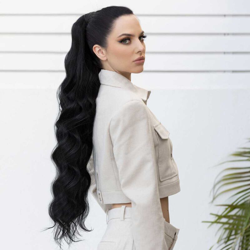 يومي بيوتي ذيل الحصان لون البني الغامق موكا