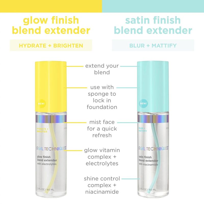 real techniques glow finish extender spray bottle