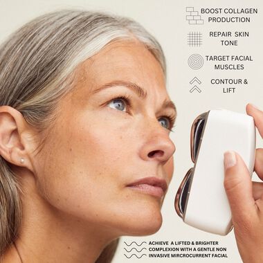 faces level up microcurrent   red led face   neck massager