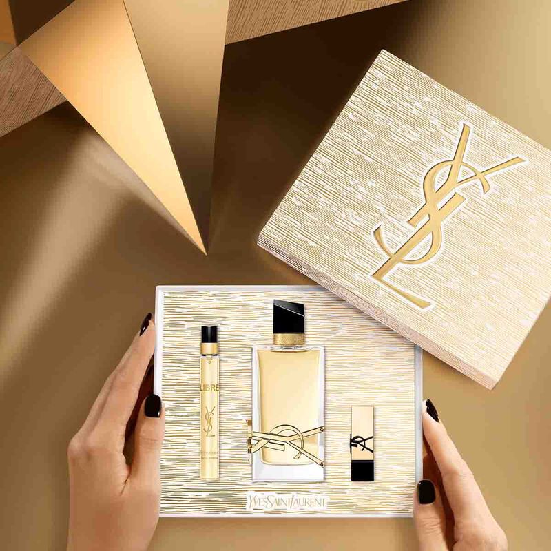 yves saint laurent libre gold set + mini rouge pur couture nude muse