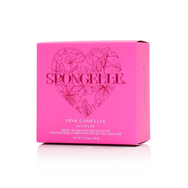 spongelle pink camellia body wash infused heart buffer (20+uses)