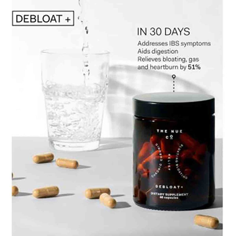 the nue co. debloat + dietary supplement 60 capsules