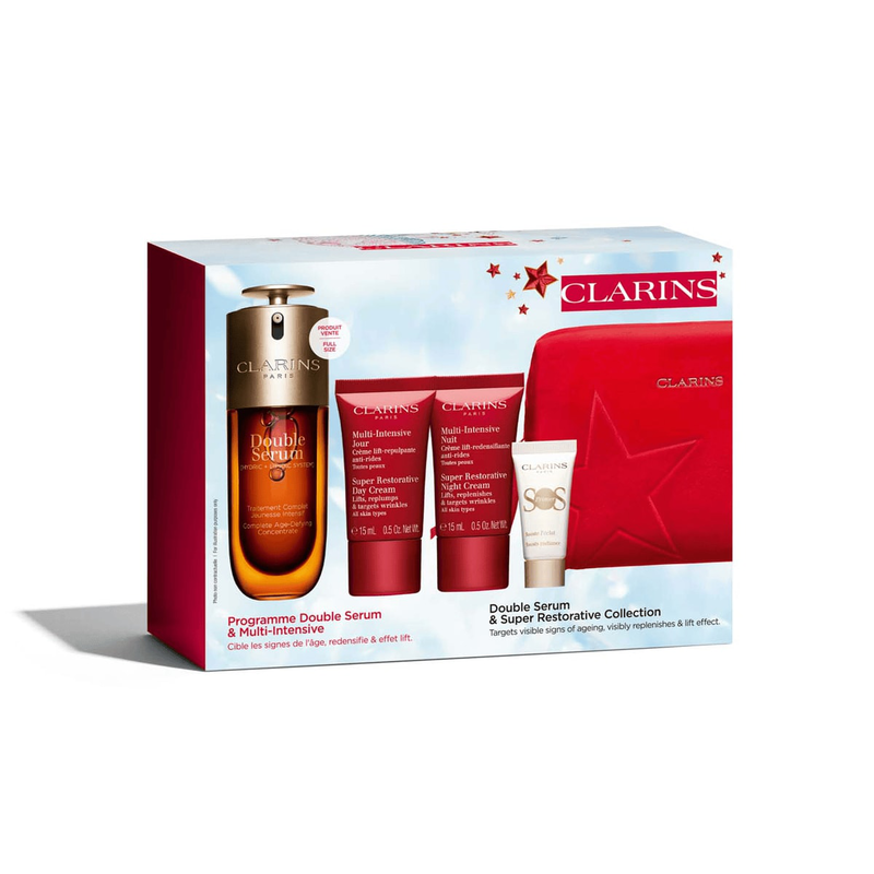 clarins double serum and super restorative collection