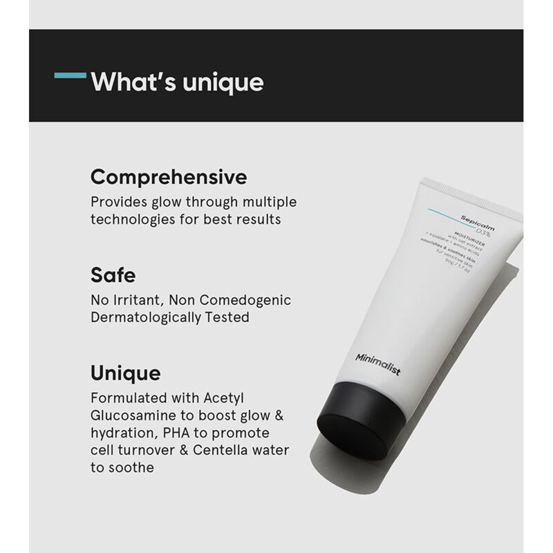 minimalist sepicalm 3% face moisturizer