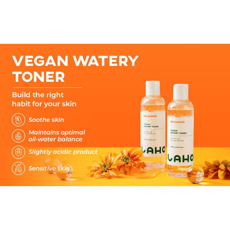 nolahour vegan watery toner hydrating & soothing for oily & sensitive skin