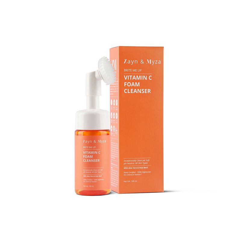 zayn and mayza vitamin c foaming face wash with silicone cleanser brush