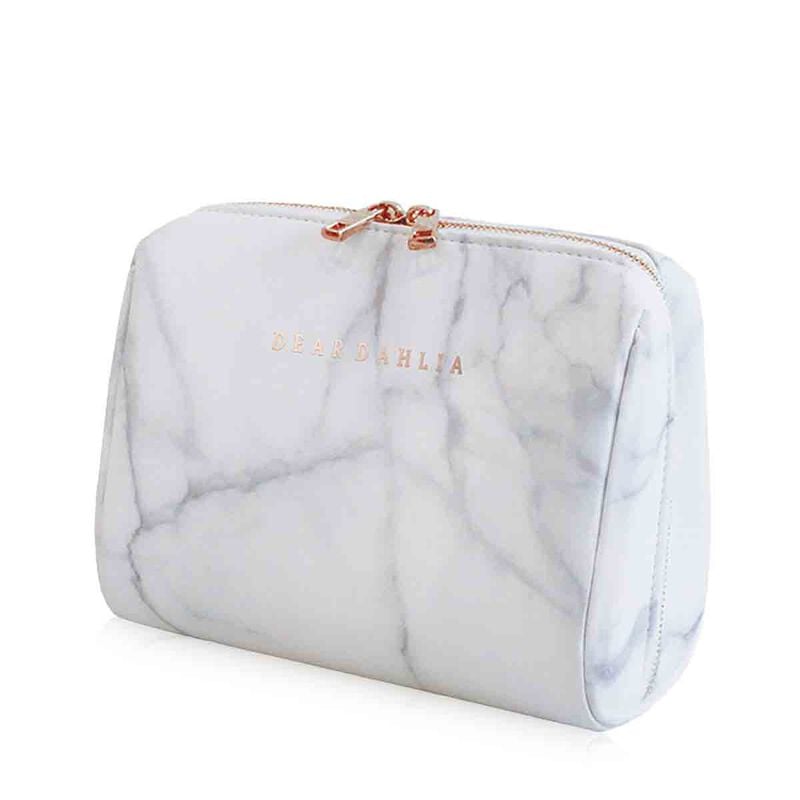 dear dahlia signature marble makeup pouch