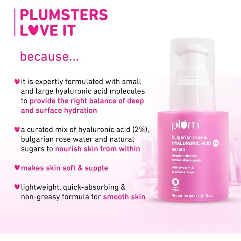 plum bulgarian rose & 2% hyaluronic acid serum