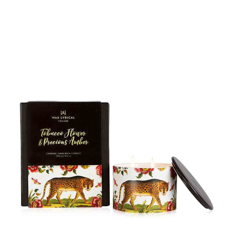 wax lyrical street mythology large tobacco flower and amber wax fill candle