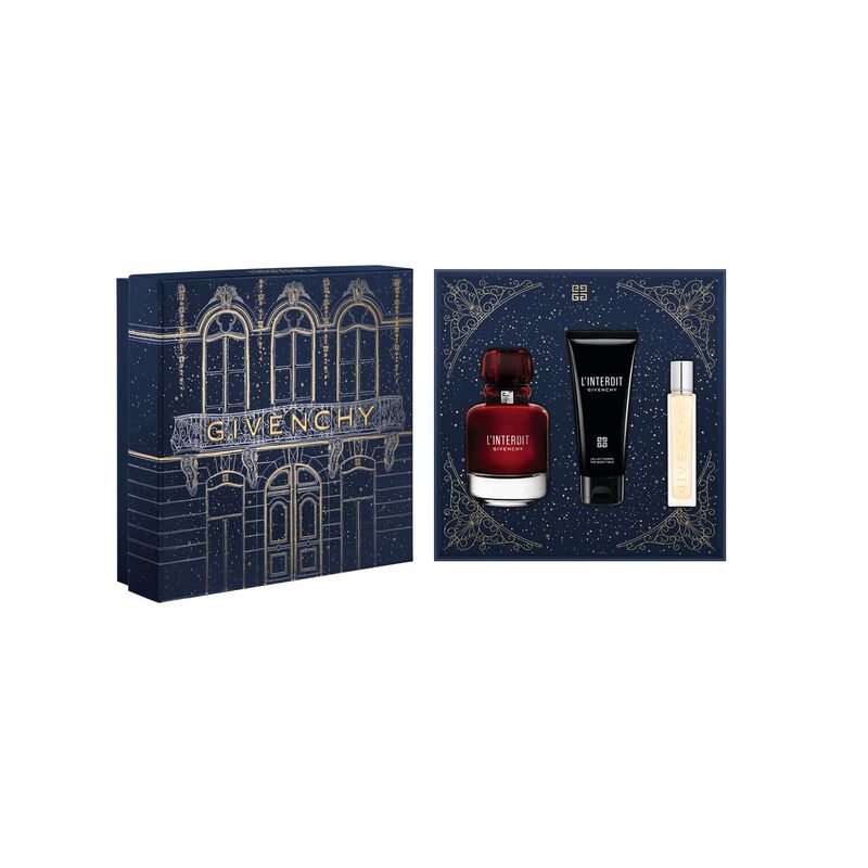 givenchy l'interdit rouge with hydrating body lotion and travel spray