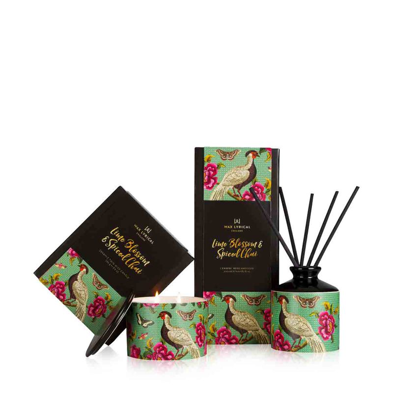wax lyrical street mythology lime blossom and spiced chai reed diffuser 200ml