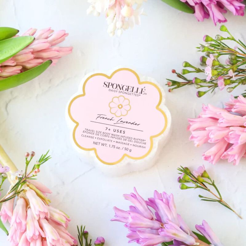 spongelle daisy collection french lavender body wash infused spongette (7+ uses)