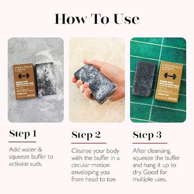 Essentials Men's Tobacco Leaf Body Wash Infused Buffer (Multi Use) faces essentials men s tobacco leaf body wash infused buffer multi use